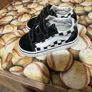 Vans Kids Black and White Checkered Shoes